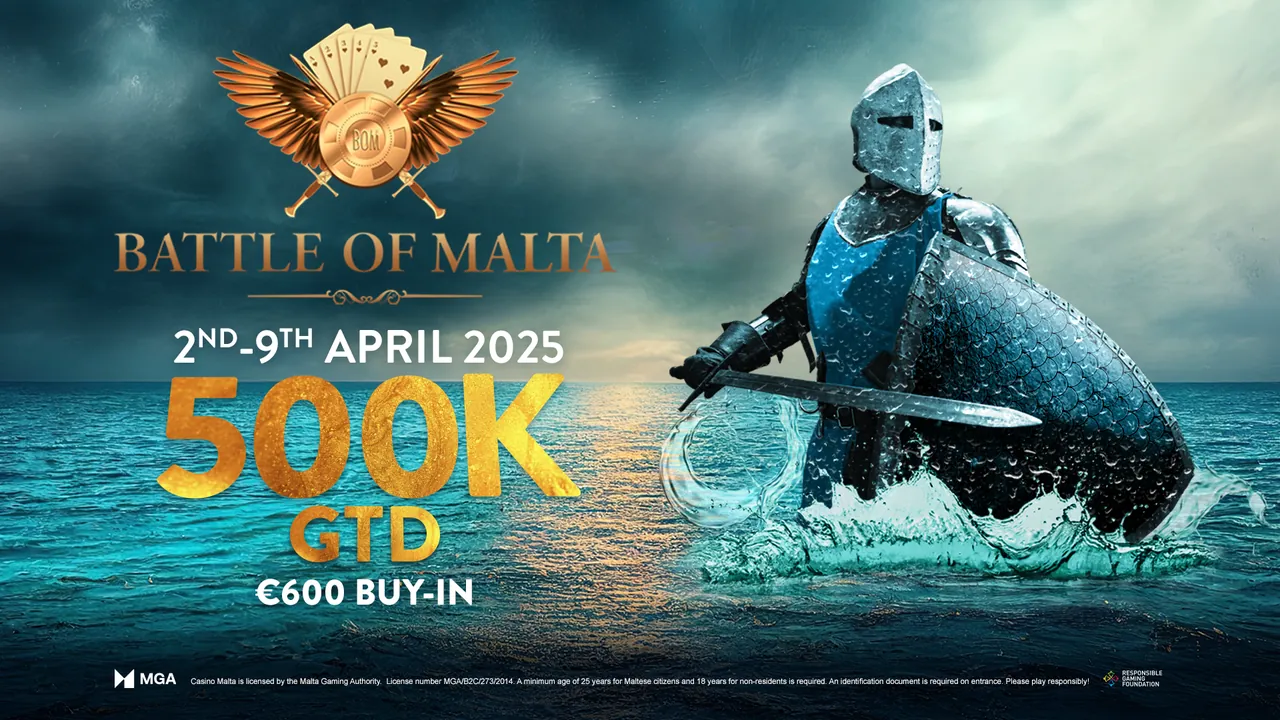 Battle of Malta: Ανακοινώθηκε 2 με 9 Απριλίου με 500.000€ εγγυημένα στο Main Event !!!